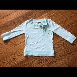 Banana Republic aqua bow tie sweater. Size xsmall